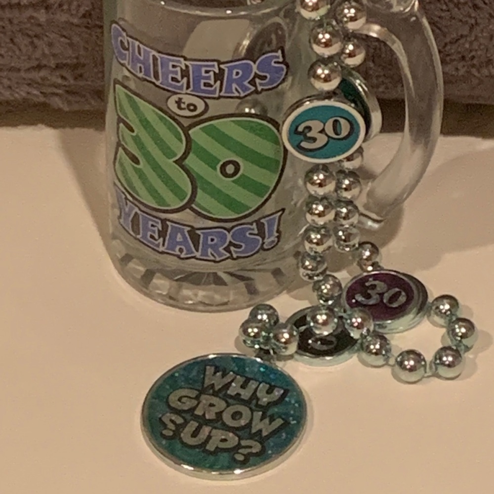Party City glass mug and necklace - Picture 2 of 2